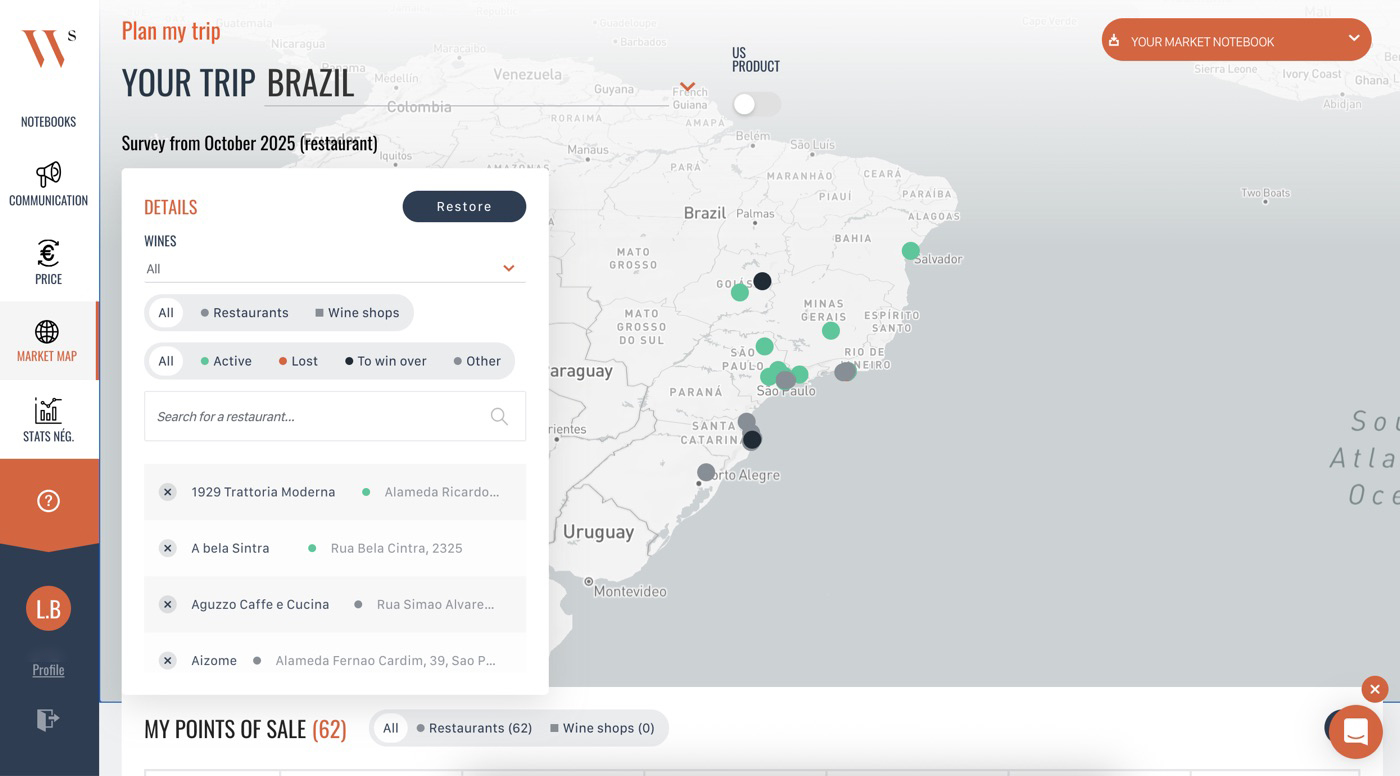 Wine Services global coverage map